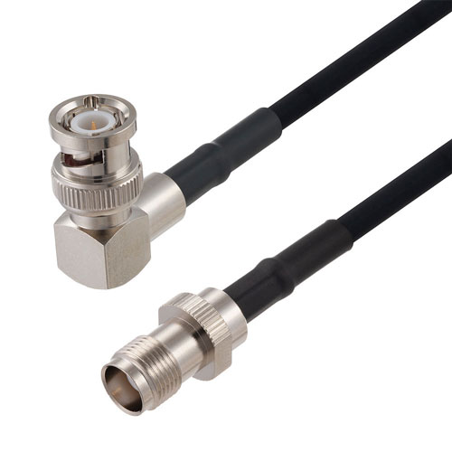 BNC Male Right Angle to TNC Female Cable in 100 CM Length Using RG223 Coax FMCA2699-100CM