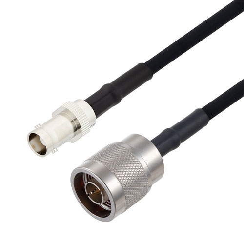 N Male to BNC Female Cable in 24 Inch Length Using RG223 Coax FMCA2705-24