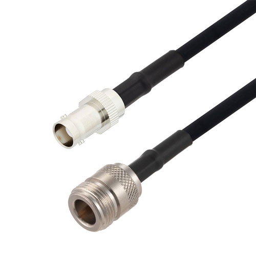 N Female to BNC Female Cable in 60 Inch Length Using RG223 Coax FMCA2707-60