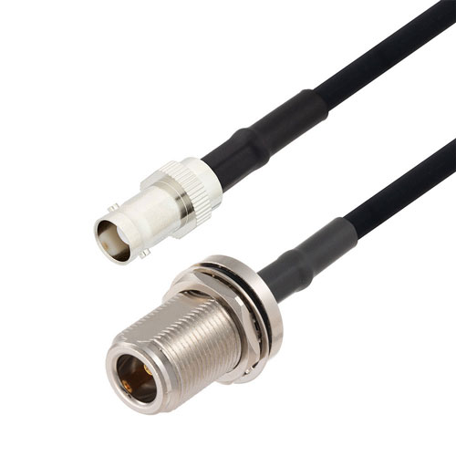 BNC Female to N Female Bulkhead Cable in 50 CM Length Using RG223 Coax FMCA2708-50CM