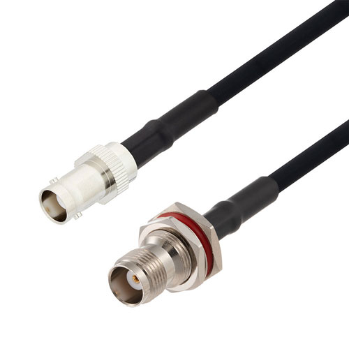 BNC Female to TNC Female Bulkhead Cable in 50 CM Length Using RG223 Coax FMCA2712-50CM