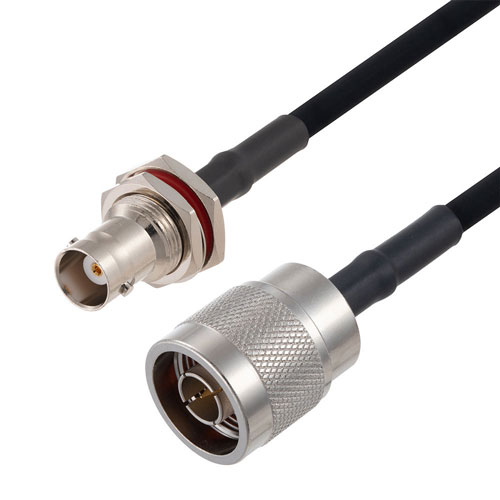 BNC Female Bulkhead to N Male Cable in 150 CM Length Using RG223 Coax FMCA2717-150CM