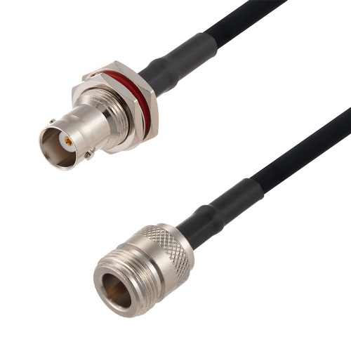 BNC Female Bulkhead to N Female Cable in 50 CM Length Using RG223 Coax FMCA2719-50CM