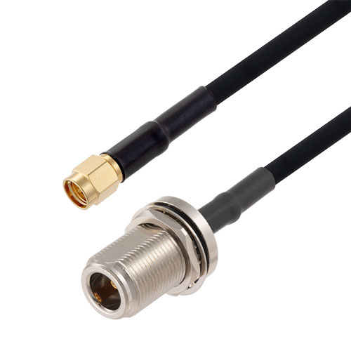 SMA Male to N Female Bulkhead Cable in 36 Inch Length Using RG223 Coax FMCA2729-36