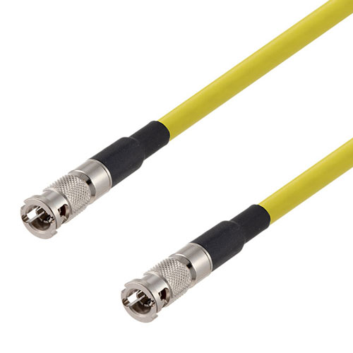 6G SDI 75 Ohm HD-BNC Male to 75 Ohm HD-BNC Male Cable 75 Ohm 1855A-YW Coax in 120 Inch FMCA2733/YW-120