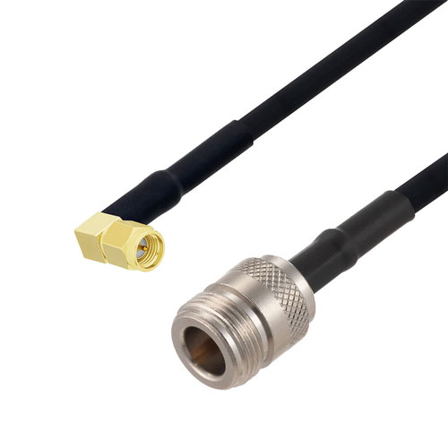 SMA Male Right Angle to N Female Cable in 50 CM Length Using RG223 Coax FMCA2736-50CM
