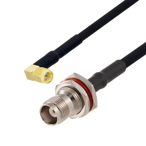 SMA Male Right Angle to TNC Female Bulkhead Cable Using RG223 Coax FMCA2740