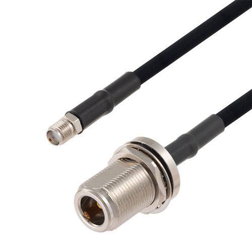 SMA Female to N Female Bulkhead Cable in 150 CM Length Using RG223 Coax FMCA2748-150CM