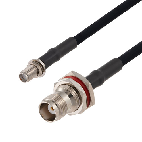 SMA Female Bulkhead to TNC Female Bulkhead Cable in 60 Inch Length Using RG223 Coax FMCA2752-60