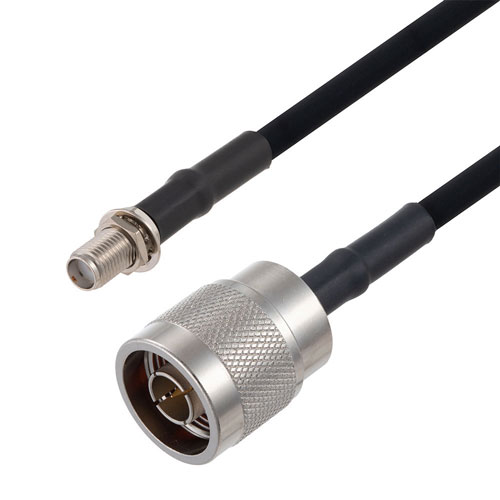 N Male to SMA Female Bulkhead Cable in 48 Inch Length Using RG223 Coax FMCA2753-48