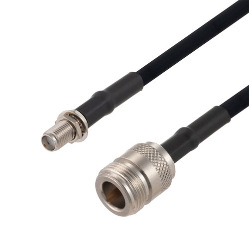 N Female to SMA Female Bulkhead Cable in 50 CM Length Using RG223 Coax FMCA2755-50CM