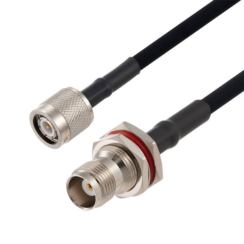 TNC Male to TNC Female Bulkhead Cable in 60 Inch Length Using RG223 Coax FMCA2759-60