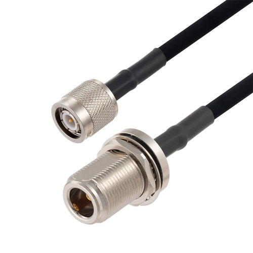 N Female Bulkhead to TNC Male Cable in 36 Inch Length Using RG223 Coax FMCA2763-36