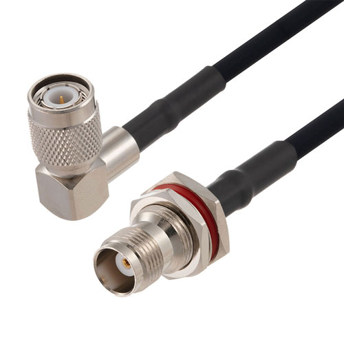 TNC Male Right Angle to TNC Female Bulkhead Cable in 50 CM Length Using RG223 Coax FMCA2766-50CM