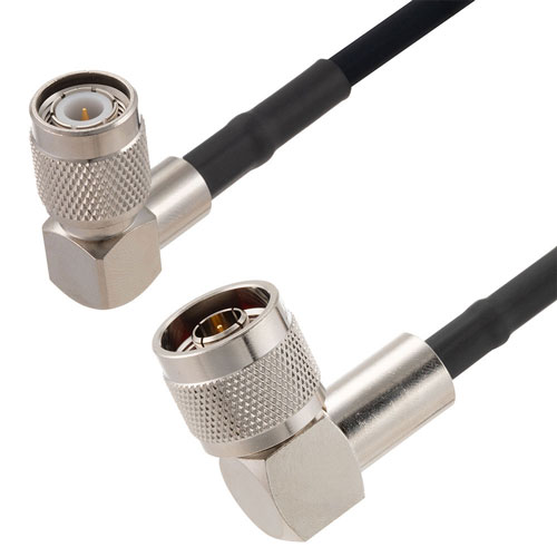N Male Right Angle to TNC Male Right Angle Cable in 48 Inch Length Using RG223 Coax FMCA2768-48