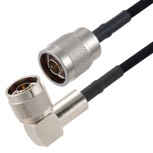 N Male to N Male Right Angle Cable in 100 CM Length Using RG223 Coax FMCA2776-100CM