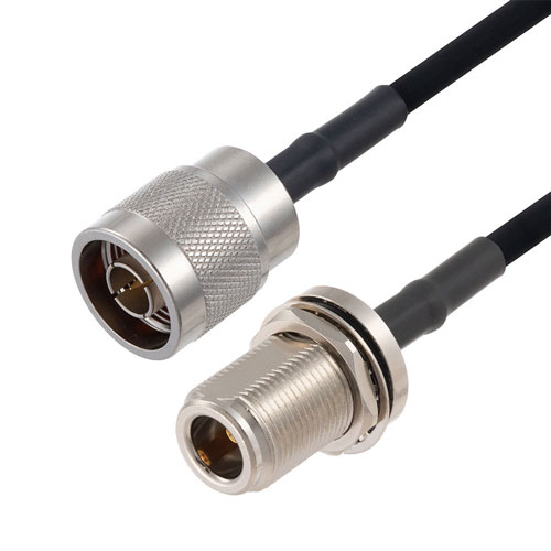N Male to N Female Bulkhead Cable in 48 Inch Length Using RG223 Coax FMCA2778-48