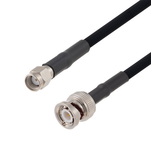 Reverse Polarity SMA Male to BNC Male Cable in 100 CM Length Using RG223 Coax FMCA2786-100CM