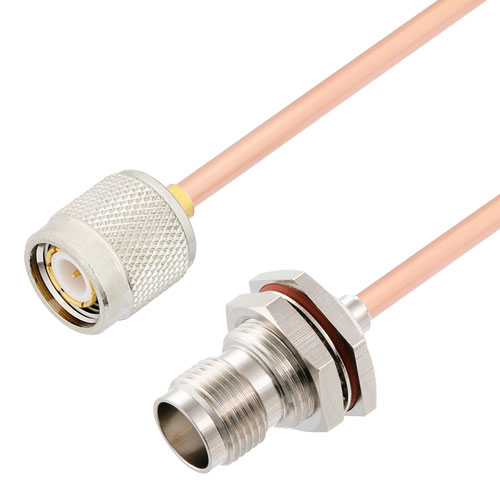 TNC Male to TNC Female Bulkhead Cable RG402 Type .141 Coax in 48 Inch FMCA2793-48