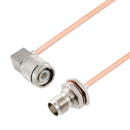 RA TNC Male to TNC Female Bulkhead Cable RG402 Type .141 Coax in 12 Inch FMCA2796-12