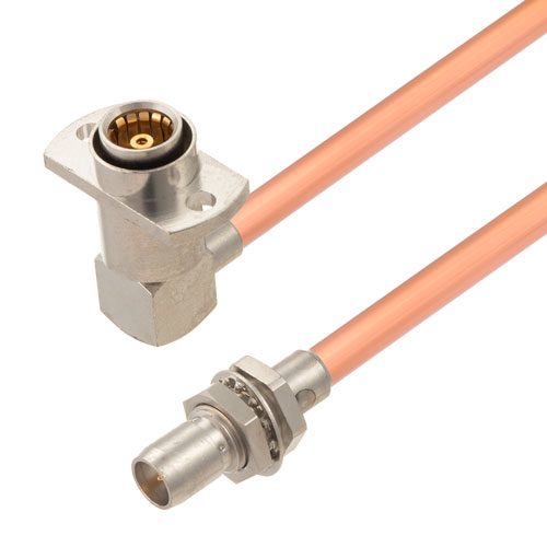 Slide-On BMA Plug Bulkhead to RA Slide-On BMA Jack 2 Hole Flange Cable RG402 Type .141 Coax in 60 Inch FMCA2825-60