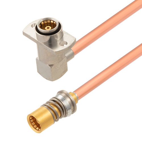 Snap-On BMA Jack to RA Slide-On BMA Jack 2 Hole Flange Cable RG402 Type .141 Coax in 12 Inch FMCA2827-12