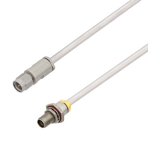 3.5mm Male to 3.5mm Female Bulkhead Cable Tinned Aluminum RG402 Type .141 Coax in 48 Inch FMCA2833-48
