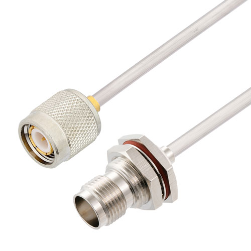 TNC Male to TNC Female Bulkhead Cable Tinned Aluminum RG402 Type .141 Coax in 50 CM FMCA2838-50CM