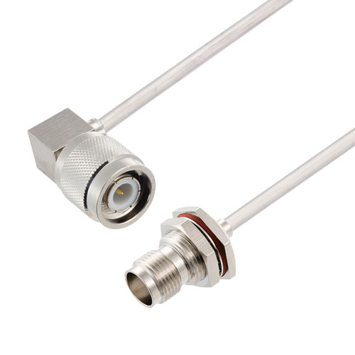 RA TNC Male to TNC Female Bulkhead Cable Tinned Aluminum RG402 Type .141 Coax in 150 CM FMCA2841-150CM