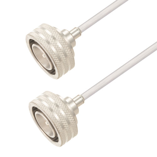 Push-On 4.3-10 Male to Push-On 4.3-10 Male Cable Tinned Aluminum RG402 Type .141 Coax in 100 CM FMCA2845-100CM