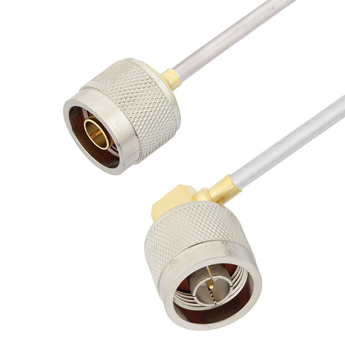 N Male to RA N Male Cable Tinned Aluminum RG402 Type .141 Coax in 48 Inch FMCA2853-48