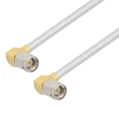 RA SMA Male to RA SMA Male Cable Tinned Aluminum RG402 Type .141 Coax in 150 CM FMCA2864-150CM