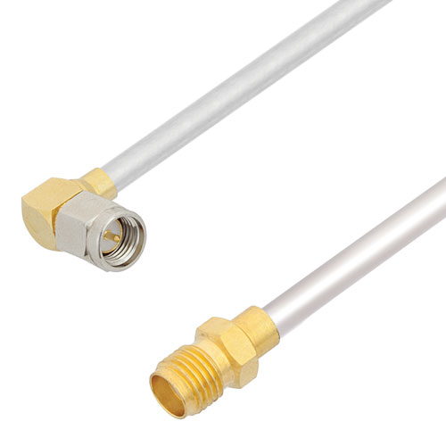 RA SMA Male to SMA Female Cable Tinned Aluminum RG402 Type .141 Coax in 36 Inch FMCA2865-36