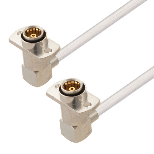 Slide-On RA BMA Jack 2 Hole Flange to RA Slide-On BMA Jack 2 Hole Flange Cable Tinned Aluminum RG402 Type .141 Coax in 48 Inch FMCA2868-48