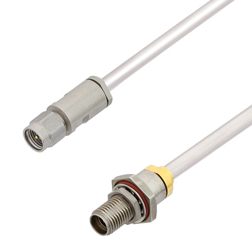 3.5mm Male to 3.5mm Female Bulkhead Cable Tinned Copper RG402 Type .141 Coax in 150 CM FMCA2877-150CM