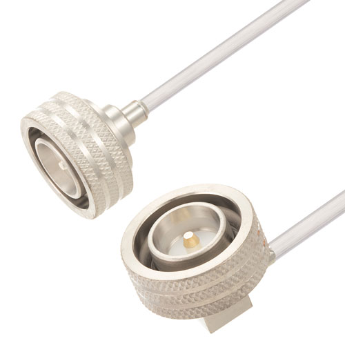 Push-On 4.3-10 Male to RA Push-On 4.3-10 Male Cable Tinned Copper RG402 Type .141 Coax in 12 Inch FMCA2890-12