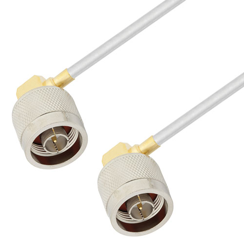 RA N Male to RA N Male Cable Tinned Copper RG402 Type .141 Coax in 24 Inch FMCA2901-24