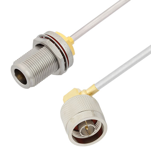 RA N Male to N Female Bulkhead Cable Tinned Copper RG402 Type .141 Coax in 100 CM FMCA2903-100CM