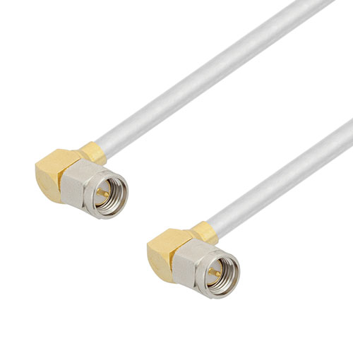 RA SMA Male to RA SMA Male Cable Tinned Copper RG402 Type .141 Coax in 100 CM FMCA2909-100CM
