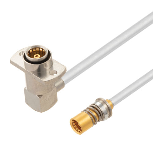 Snap-On BMA Jack to RA Slide-On BMA Jack 2 Hole Flange Cable Tinned Copper RG402 Type .141 Coax in 60 Inch Length FMCA2916-60