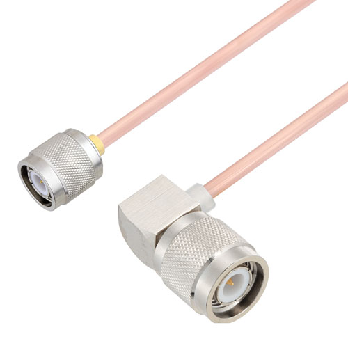 TNC Male to RA TNC Male Cable RG405 Type .086 Coax in 100 CM FMCA2922-100CM