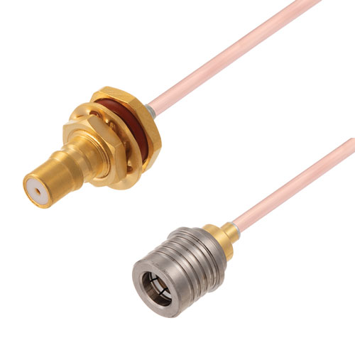 QMA Male to QMA Female Bulkhead Cable Using RG405 Coax in 12 Inch Length FMCA2928-12