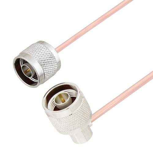 N Male to RA N Male Cable RG405 Type .086 Coax in 12 Inch FMCA2937-12