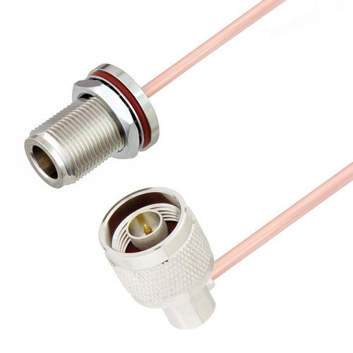 RA N Male to N Female Bulkhead Cable RG405 Type .086 Coax in 150 CM FMCA2943-150CM