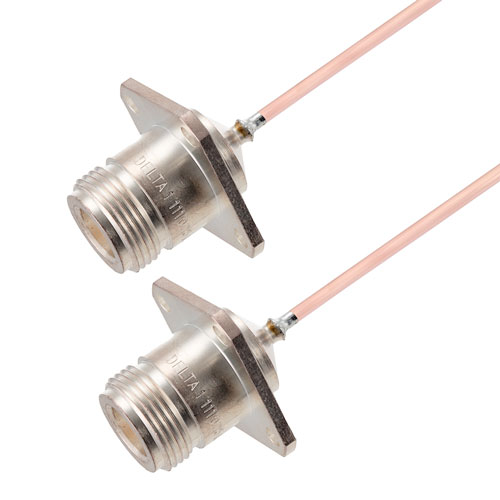 N Female 4 Hole Flange to N Female 4 Hole Flange Cable RG405 Type .086 Coax FMCA2946