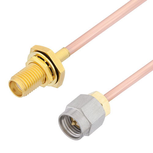 SMA Male to SMA Female Bulkhead Cable RG405 Type .086 Coax in 100 CM FMCA2949-100CM