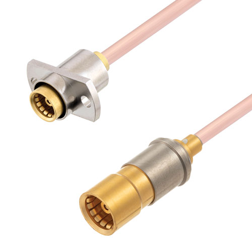 Snap-On BMA Jack to Slide-On BMA Jack 2 Hole Flange Cable RG405 Type .086 Coax in 150 CM FMCA2964-150CM