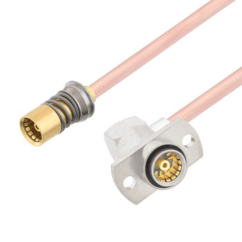 Snap-On BMA Jack to RA Slide-On BMA Jack 2 Hole Flange Cable RG405 Type .086 Coax in 60 Inch FMCA2967-60