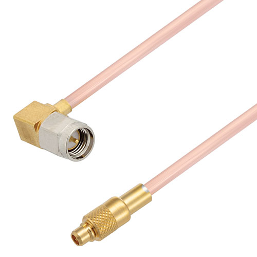 MMCX Plug to RA SMA Male Cable RG405 Type .086 Coax in 100 CM FMCA2974-100CM