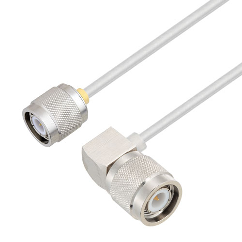 TNC Male to RA TNC Male Cable Tinned Aluminum RG405 Type .086 Coax in 36 Inch FMCA2978-36